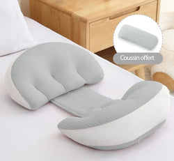 Oreiller de grossesse ergonomique pour un sommeil paisible - La Bulle Maternelle